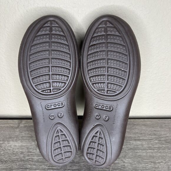 Crocs Kadee Slingback Slip On Ballet Flats Comfort Shoes Brown Womens Size 7 - Picture 6 of 7